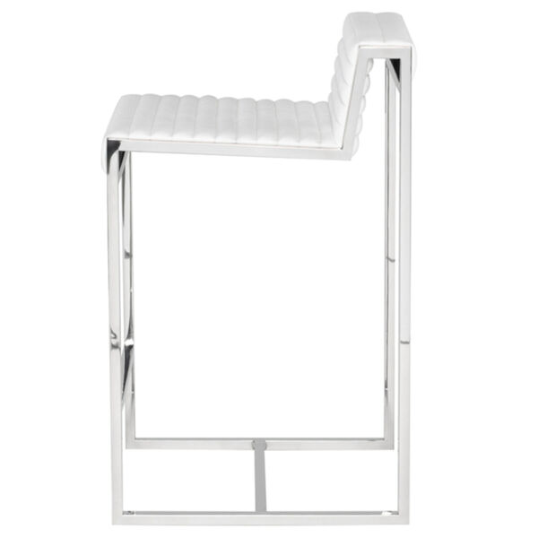 Zola White and Silver Counter Stool, image 3