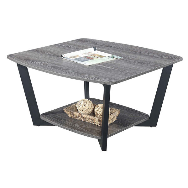 Weathered Gray and Black 32-Inch Coffee Table, image 2