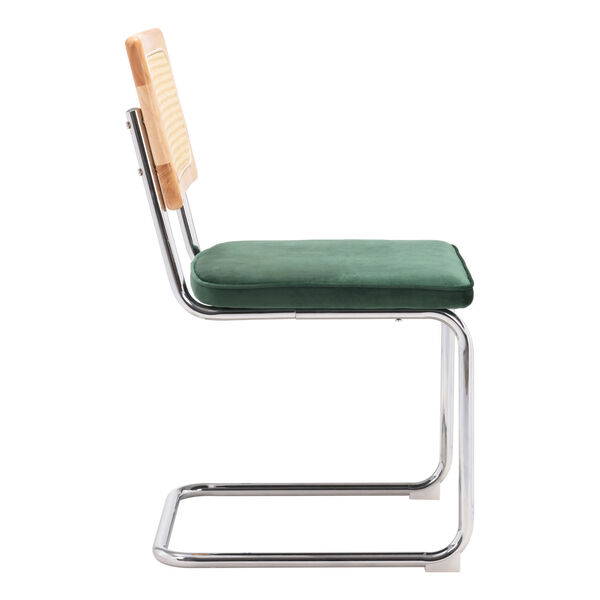 Montrose Green, Natural and Chrome Dining Chair, image 2