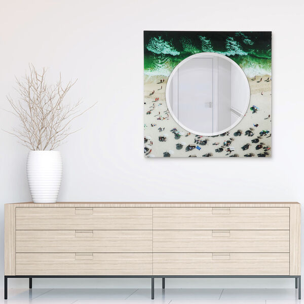Beach Multicolor 36 x 36-Inch Round Beveled Wall Mirror, image 4