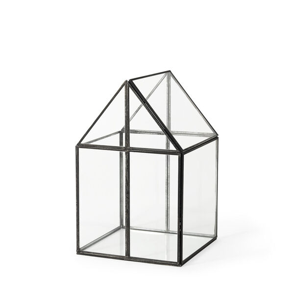 Sikes Black Medium 13-Inch Height Glass Terrarium Box, image 1
