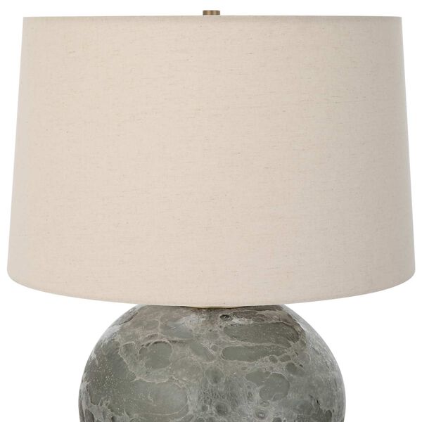 Lunia Gray and Antique Brushed Brass Glass Table Lamp, image 6