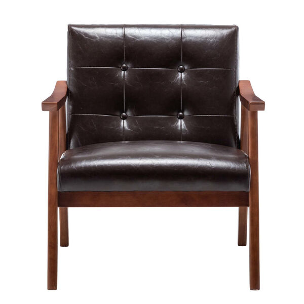 Take a Seat Natalie Espresso Faux Leather and Espresso Accent Chair, image 4