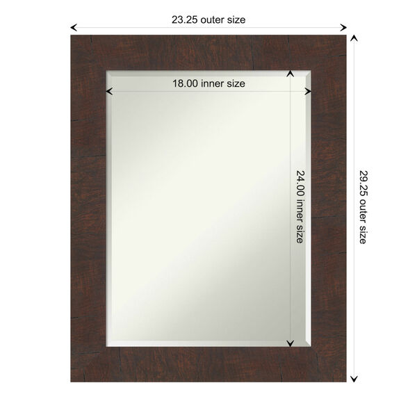 Wildwood Brown 23W X 29H-Inch Bathroom Vanity Wall Mirror, image 6
