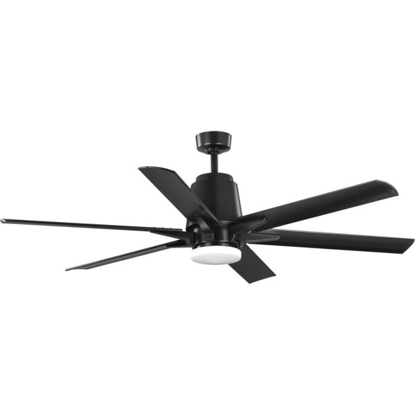 Arlo Black 60-Inch LED Ceiling Fan with White Opal Shade, image 1