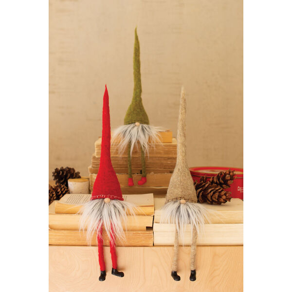 Multicolor Felt Christmas Gnome Shelf Sitters, Set of 3, image 1