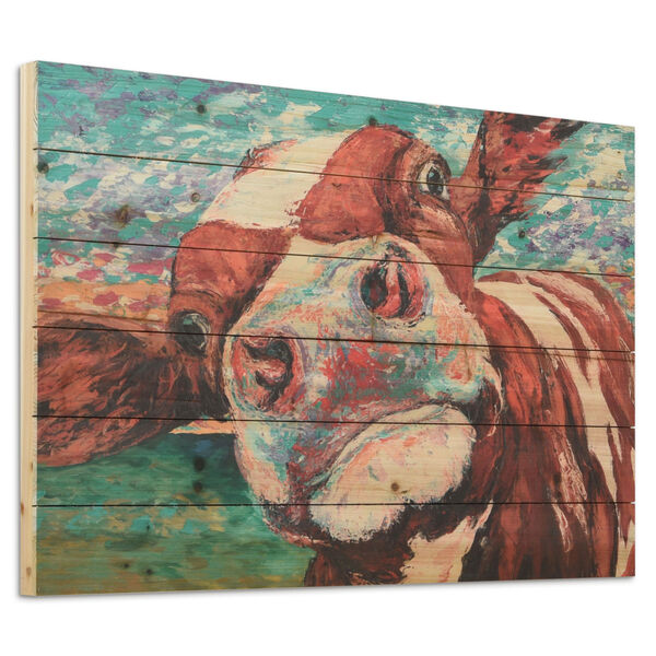 Curious Cow 1 Digital Print on Solid Wood Wall Art, image 3