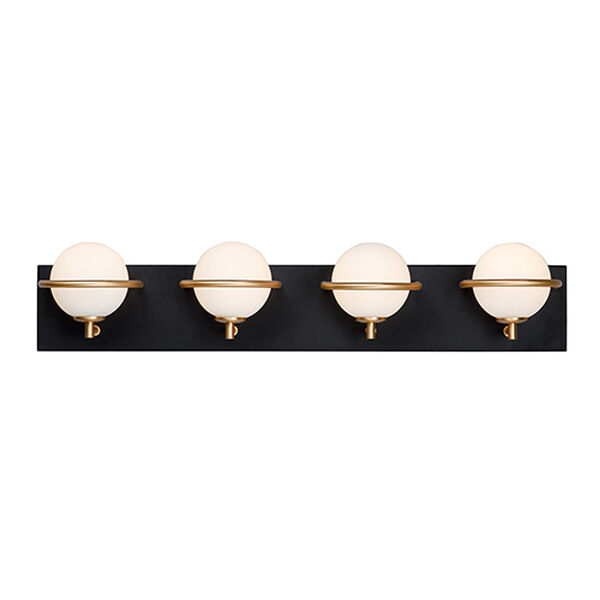Revolve Black and Gold Four-Light LED Wall Sconce, image 1