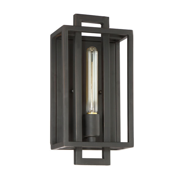 Cubic Aged Bronze Brushed One-Light Wall Sconce, image 1