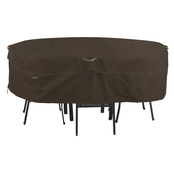 Birch Dark Cocoa Large RainProof Rectangular Oval Patio Table and Chair Set Cover, image 1