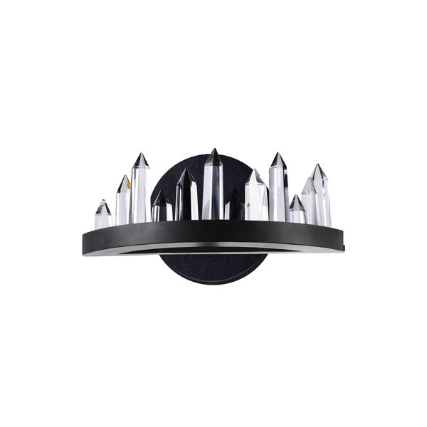 Juliette Black Integrated LED Wall Sconce with K9 Clear Crystal, image 1