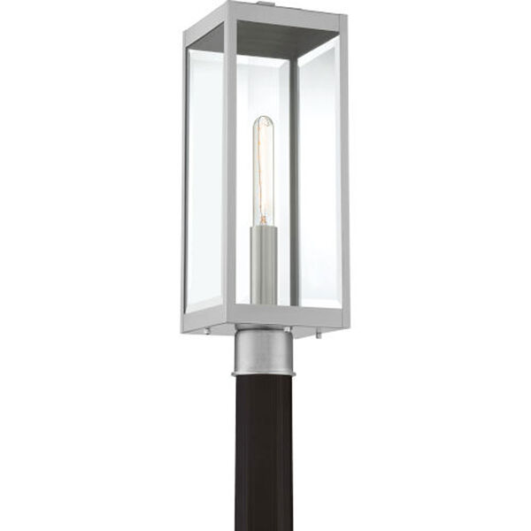 Pax Stainless Steel One-Light Outdoor Post Lantern with Beveled Glass, image 4