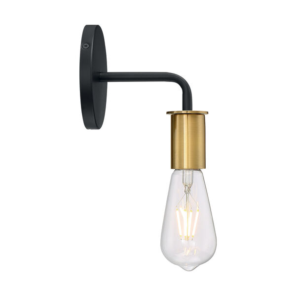 Ryder Black and Brushed Brass One-Light Wall Sconce, image 4