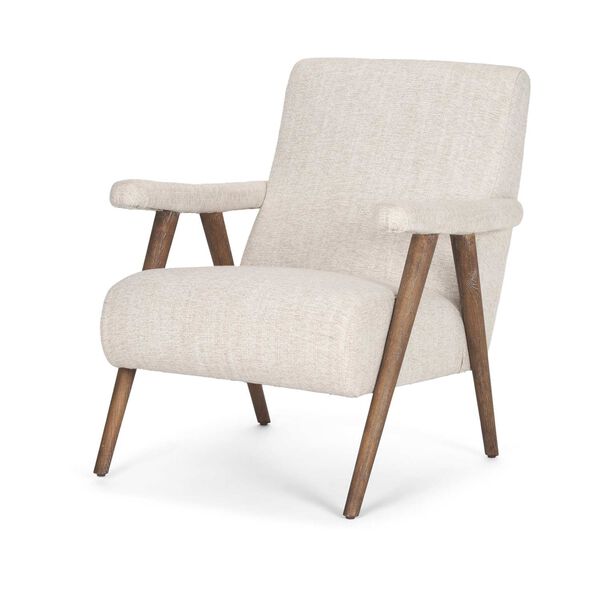 Nico Oatmeal Wood Upholstered Accent Chair, image 1
