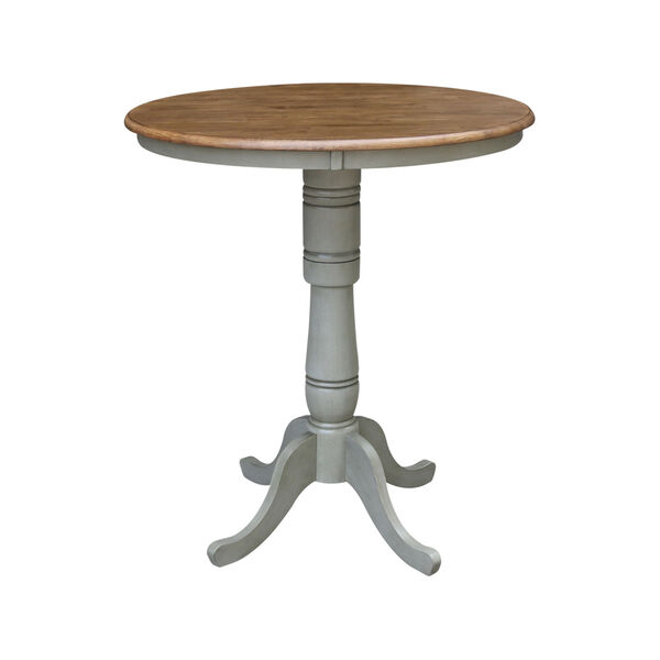 Hickory and Stone 36-Inch Round Pedestal Bar Height Table With Two X-Back Bar Height Stools, Three-Piece, image 4
