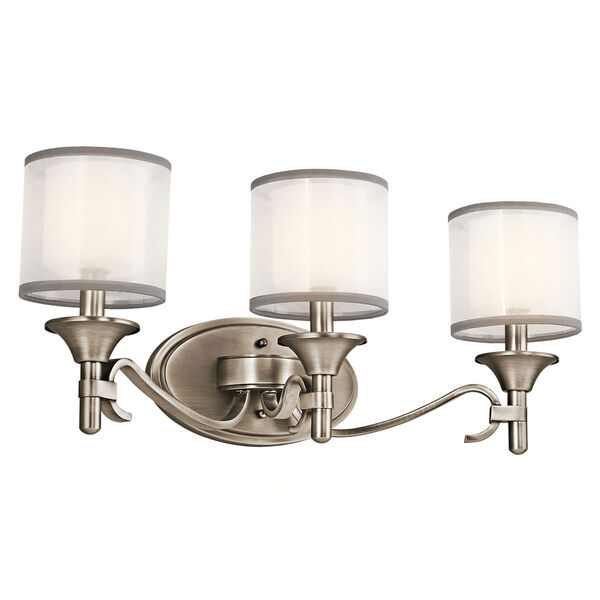 Lacey Antique Pewter Three-Light Bath Fixture, image 1