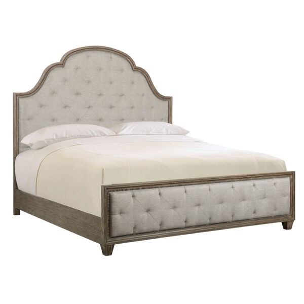 Taupe Canyon Ridge Upholstered Tufted Bed, image 3