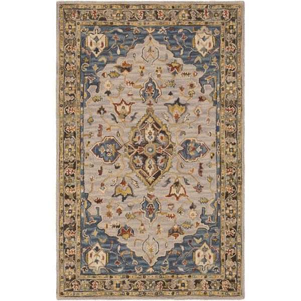 Artemis Camel and Dark Blue Rectangle 5 Ft. x 7 Ft. 6 In. Rugs, image 1