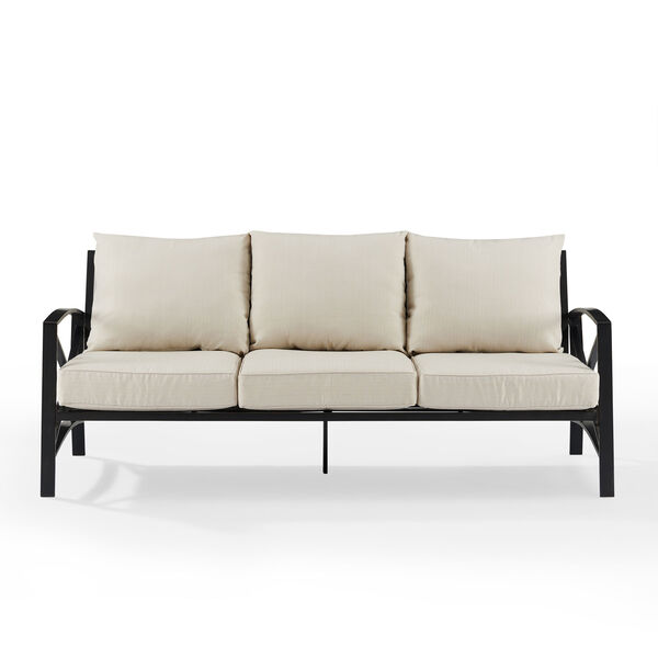 Kaplan Oil Rubbed Bronze and Oatmeal Outdoor Metal Sofa, image 1