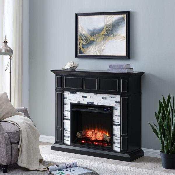 Drovling Black Marble Electric FIreplace, image 4