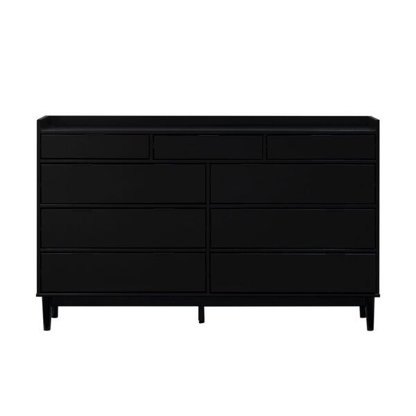 Black Solid Wood Nine-Drawer Dresser, image 1