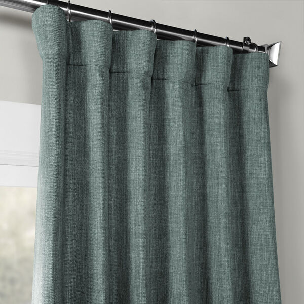 Faux Linen Blackout Green 50 x 108 In. Curtain Single Panel, image 2