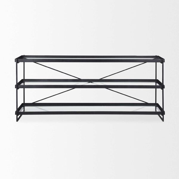 Trey Black Metal with Glass Console Table, image 2
