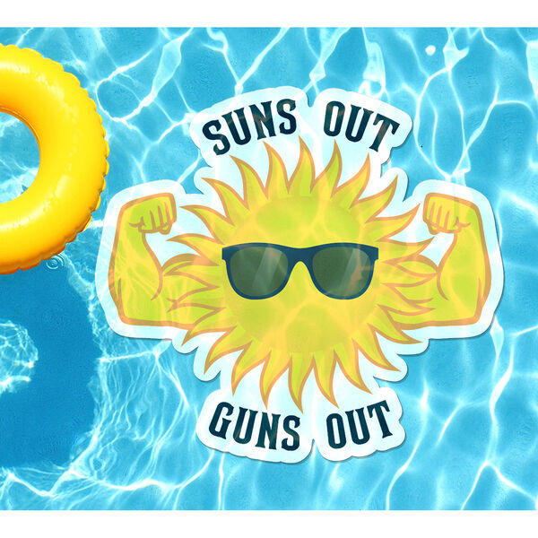 Suns Out Guns Out Underwater Pool Tattoo, image 1