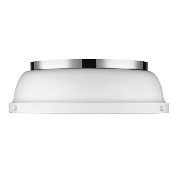 Howe Chrome Two-Light Flush Mount with Matte White Shade, image 2