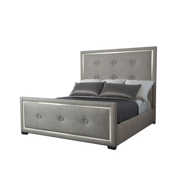 Decorage Cal.King Stainless Steel and Silver Mist Upholstered Panel California King Bed, image 1