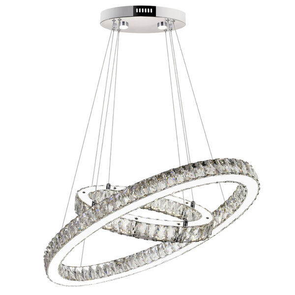 Florence Chrome LED Chandelier with K9 Clear Crystals, image 1