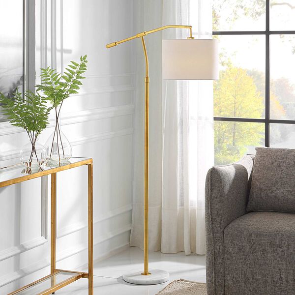 Kenwood Gold and White One-Light Floor Lamp, image 2