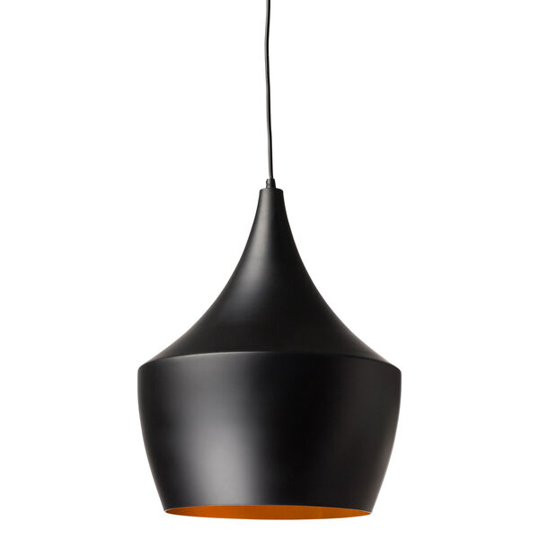 Karl Black and Matte Gold 14-Inch One-Light Pendant, image 1