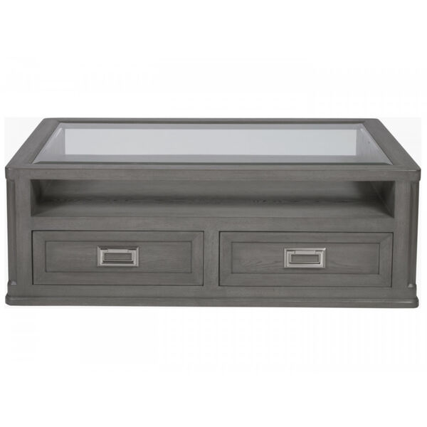 Signature Designs Gray and Brushed Nickel Appellation Rectangular Cocktail Table, image 2