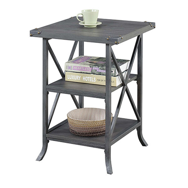 Brookline Charcoal Gray End Table with Gray Frame, image 3