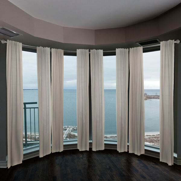 Eleanor Satin Nickel Four-Sided Bay Window Curtain Rod, image 2