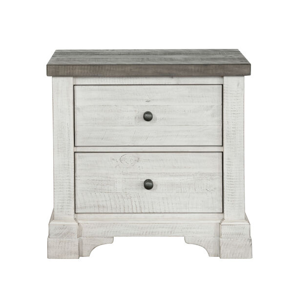 Valley Ridge Distressed White Two-Drawer Nightstand, image 1