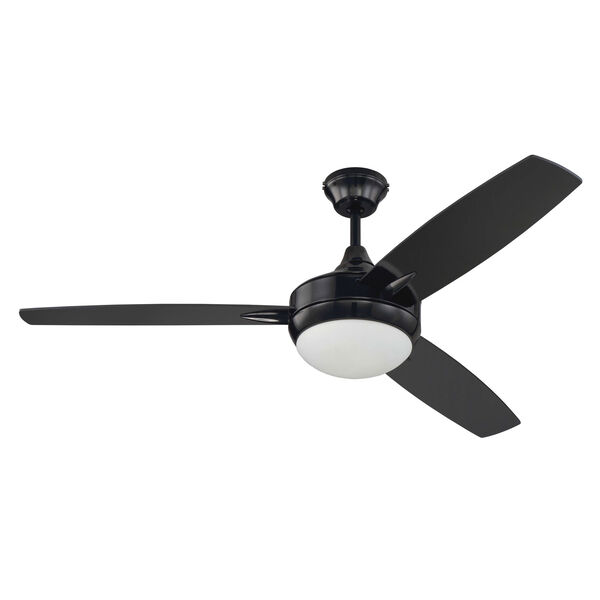 Targas Gloss Black 52-Inch LED Ceiling Fan with Three Blades, image 1