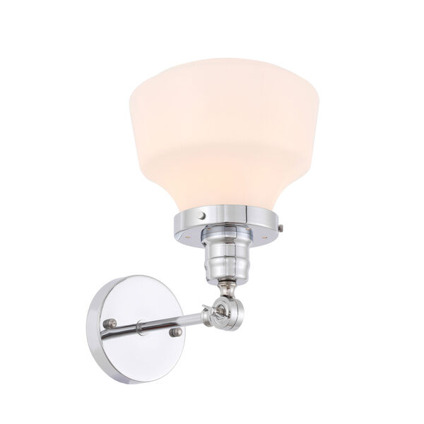 Lyle Chrome Eight-Inch One-Light Wall Sconce with Frosted White Glass, image 4