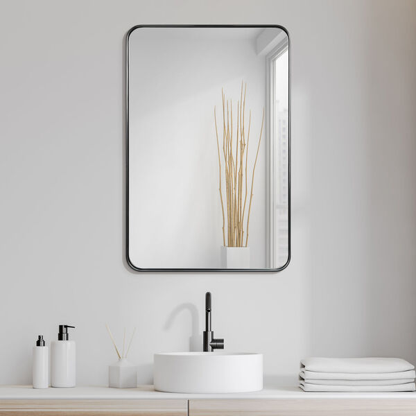 Black 24 x 36-Inch Rectangle Wall Mirror, image 1