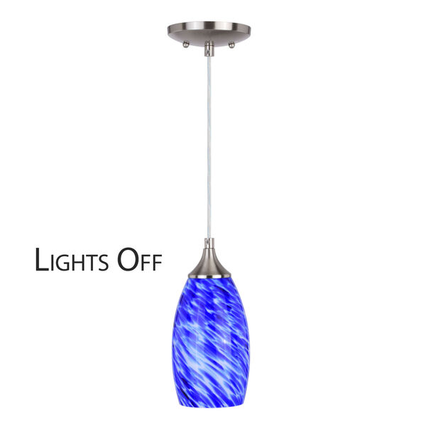 Milano One-Light Mini Pendant with Blue Swirl Art Glass, image 2