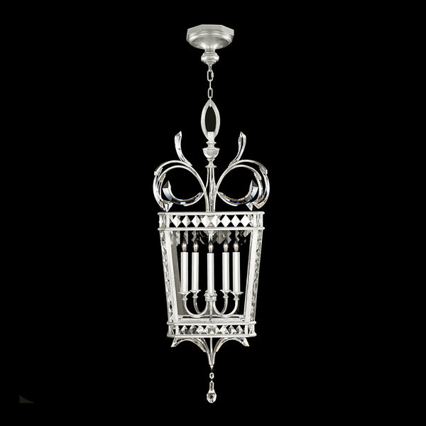 Beveled Arcs Silver Five-Light Lantern Pendant, image 1