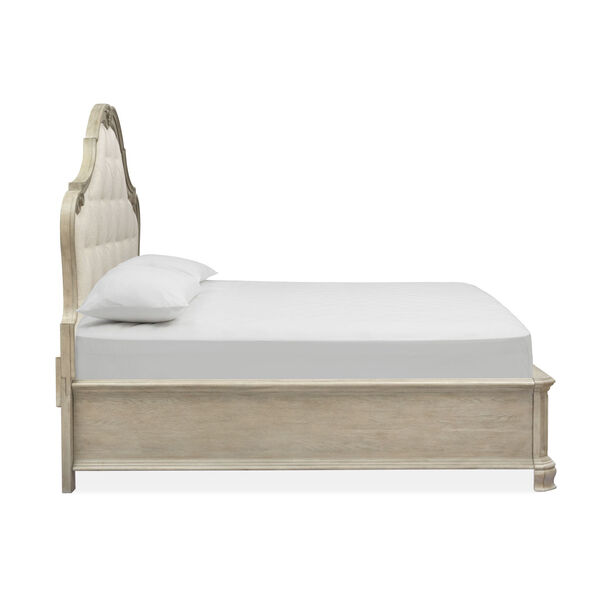 Jocelyn Weathered Taupe Complete King Bed with Upholstered Headboard, image 5