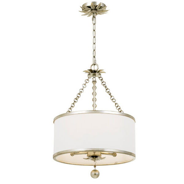 Rosemary Antique Silver Three-Light Chandelier, image 1