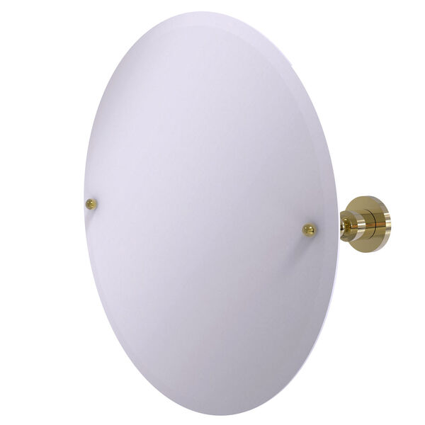 Astor Place Unlacquered Brass 22-Inch Frameless Round Tilt Mirror with Beveled Edge, image 1