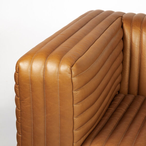 Ricciardo Cognac Leather Three Seater Sofa, image 6