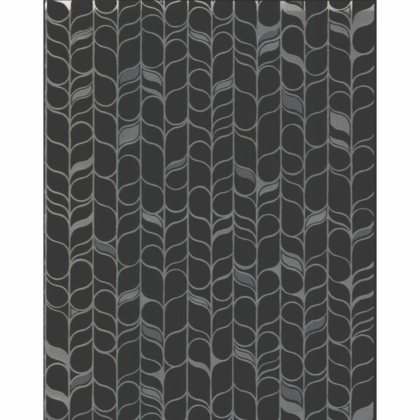 Candice Olson Modern Nature 2nd Edition Black and Silver Perfect Petals Wallpaper, image 2