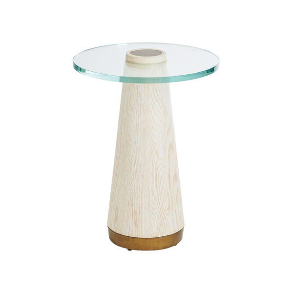 Carmel White Castlewood Glass Top Accent Table, image 1