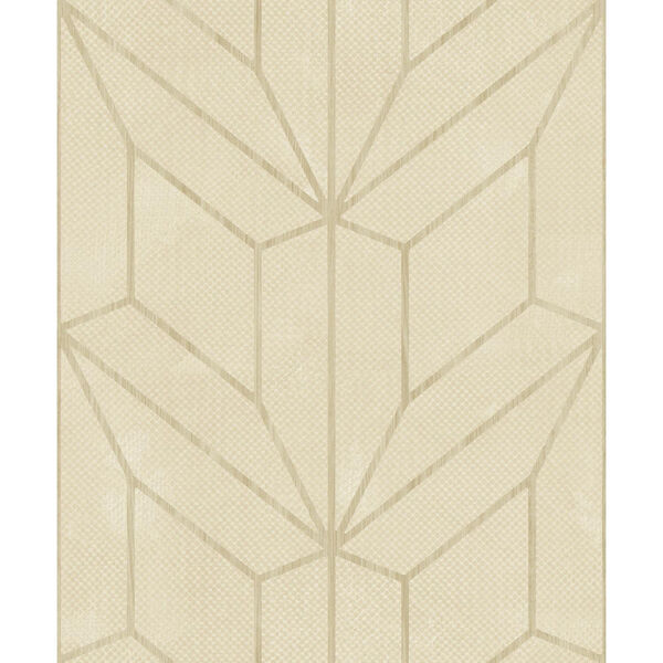Mixed Materials Beige and Wood Geometric Wallpaper - SAMPLE SWATCH ONLY, image 1