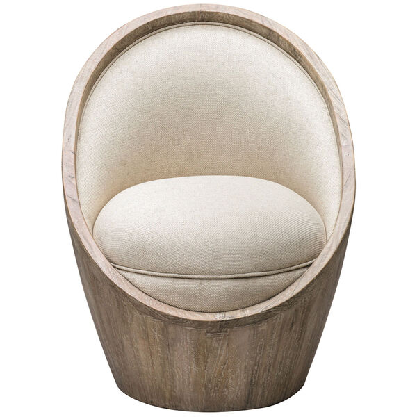 Noemi Mahogany and Oatmeal Accent Chair, image 1